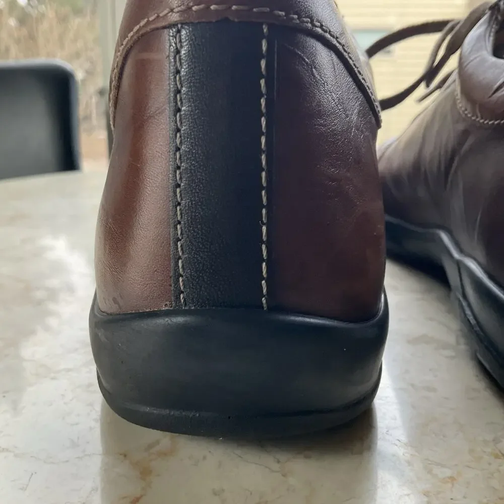 Finn Comfort Alamo Size US 9 UK 8.5 Men's‎ Brown W/ Black toe cap Leather Shoes